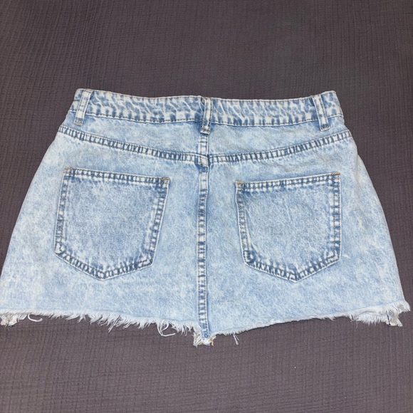 Micro Jean Distressed Mini Skirt - Picture 2 of 3